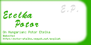 etelka potor business card
